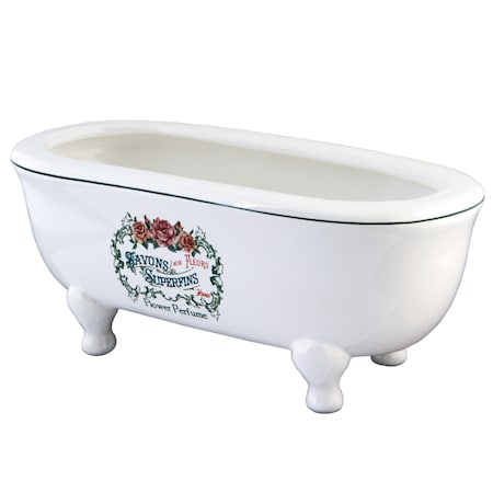 Kingston Brass Savon Superfins 8" Double Ended Clawfoot Tub Decorative Soap Dish, Wht BATUBDEW